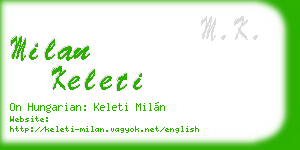 milan keleti business card